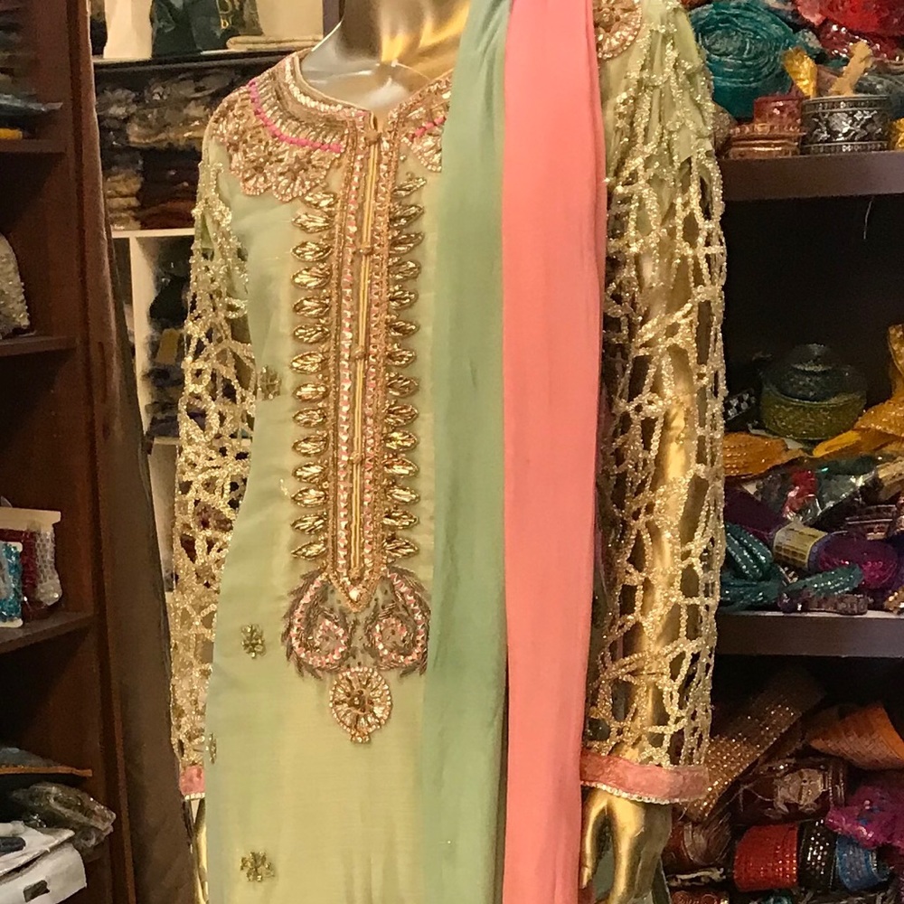 Indian, Pakistani party wear shalwar suit